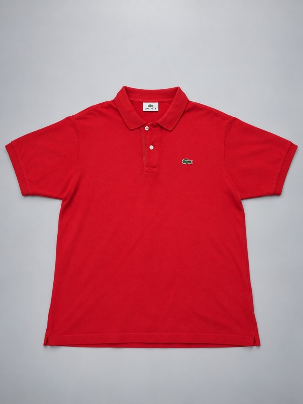 Lacoste Men's Scarlet Red Polo with Green Crocodile Logo
